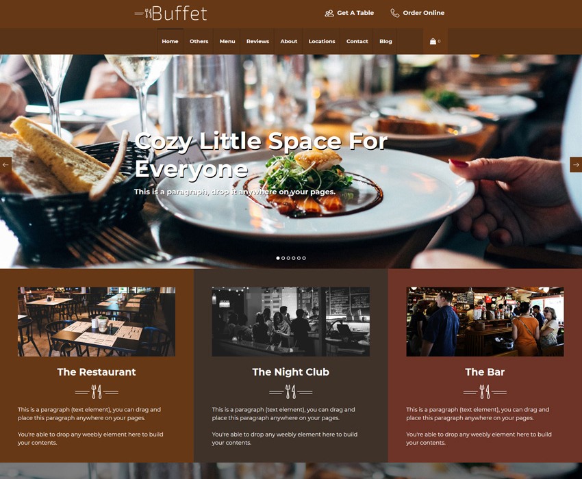 Buffet Website Designed For Food And Restaurant Businesses Just A Cinch