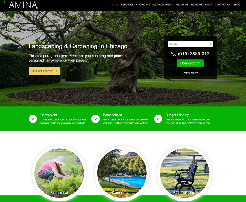 Lamina Design Landscaping Website Template For Weebly Just A Cinch